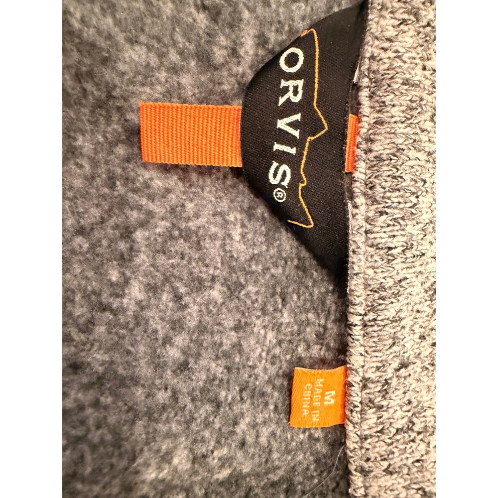 ORVIS Men's Gray Fleece Vest Full Zip Pockets Outdoor Size M - Picture 3 of 7